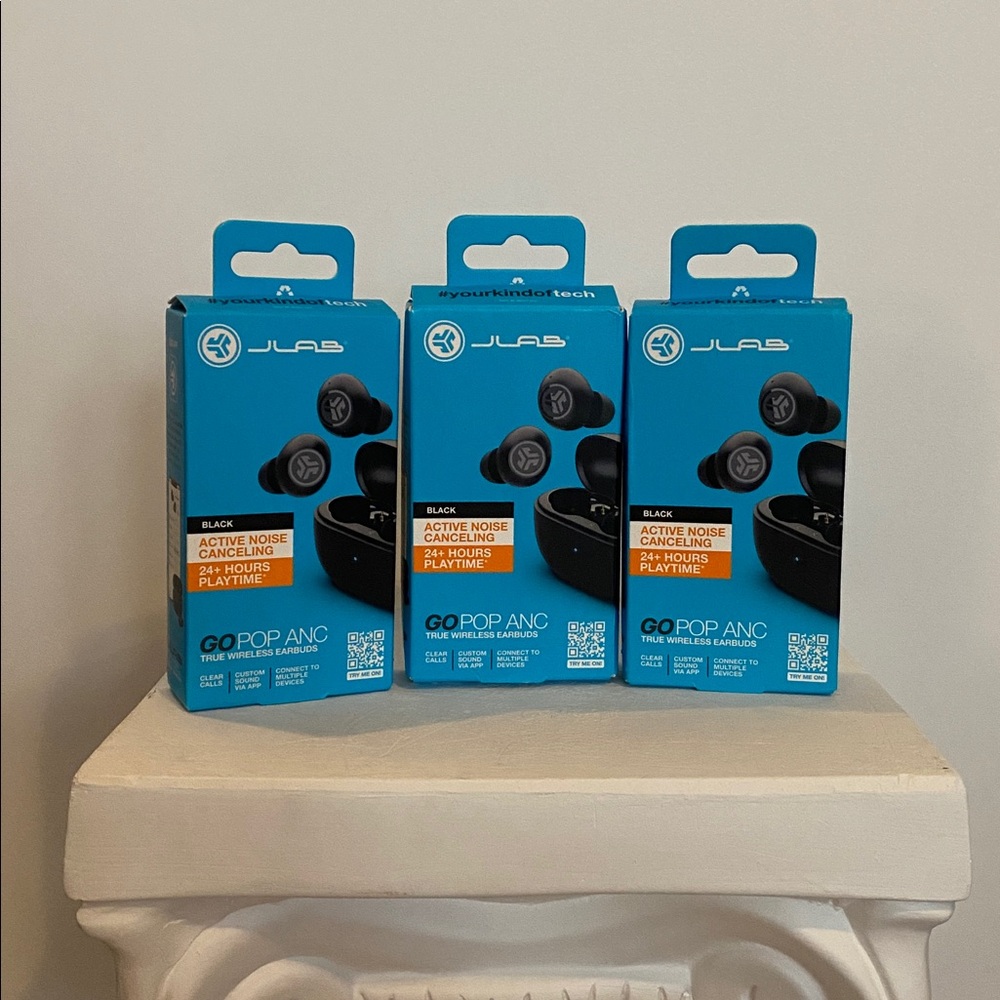 JLab Black GO Pop ANC Earbud Headphones